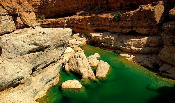 by Daniel Laskowski on Flickr.The natural pools of Wadi Shab in Oman.