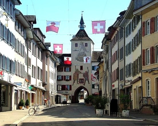Street view in Liestal, Basel Canton, Switzerland