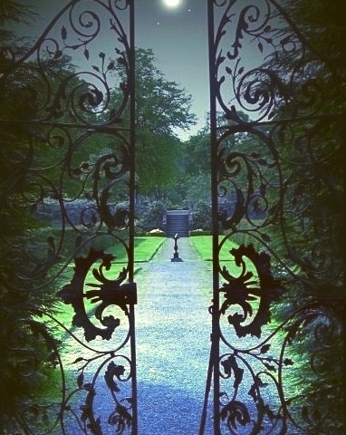 Moonlit Garden Gate, Provence, France