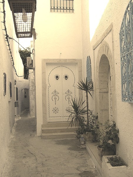 Narrow streets of Hammamet, Tunisia