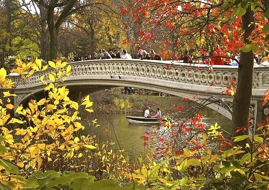 Bow Bridge Fall, Central Park in New York, USA