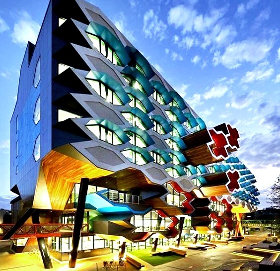 The Sculptural Molecular Science Complex at La Trobe University near Melbourne, Australia