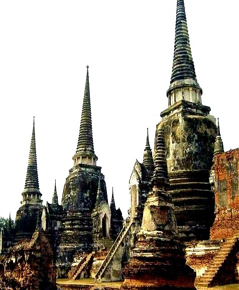 Ruined stupas of Ayutthaya, the ancient capital of Thailand